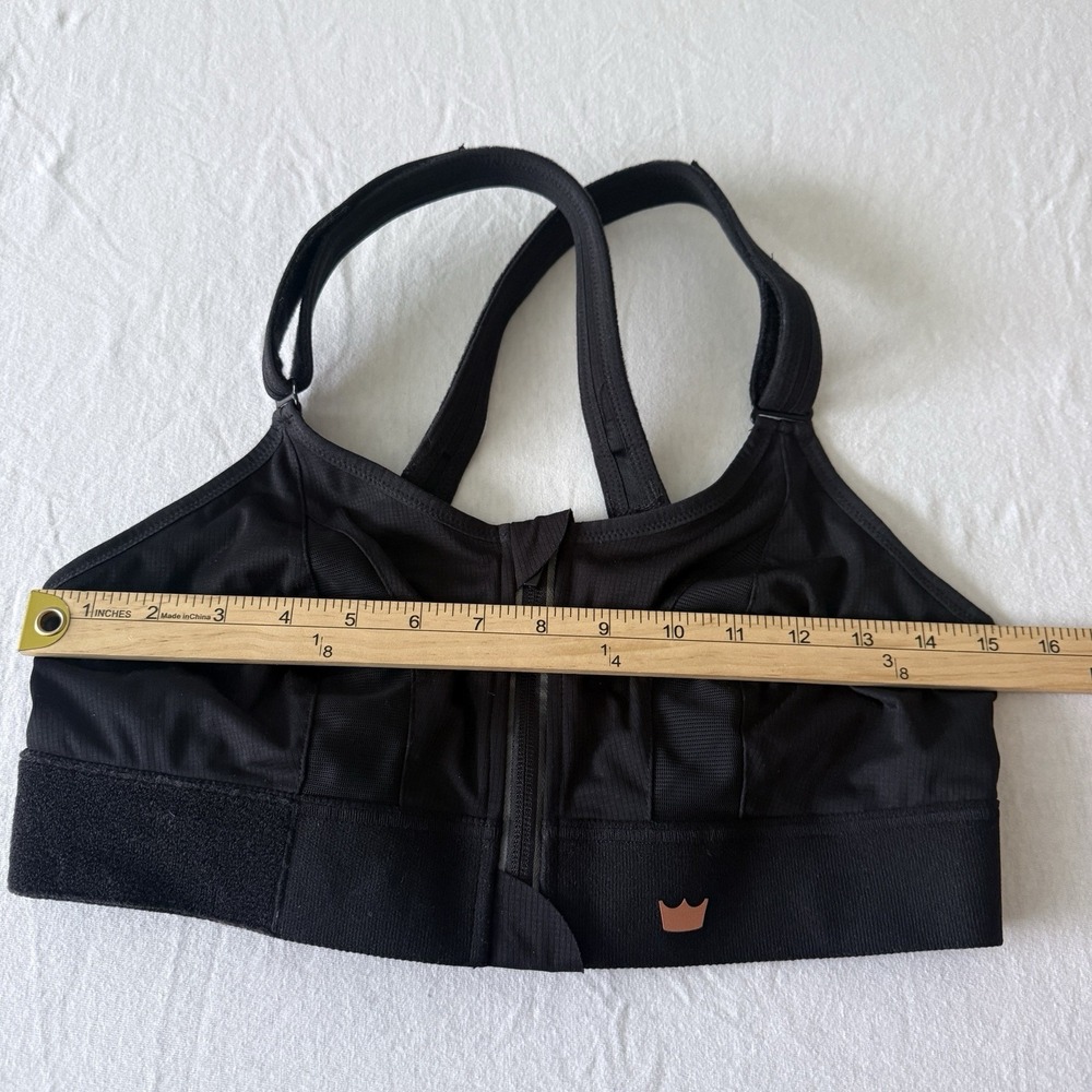 SHEFIT ULTIMATE Black Luxe Sports Bra Support Workout Fitness Activewear Size L - Picture 6 of 9